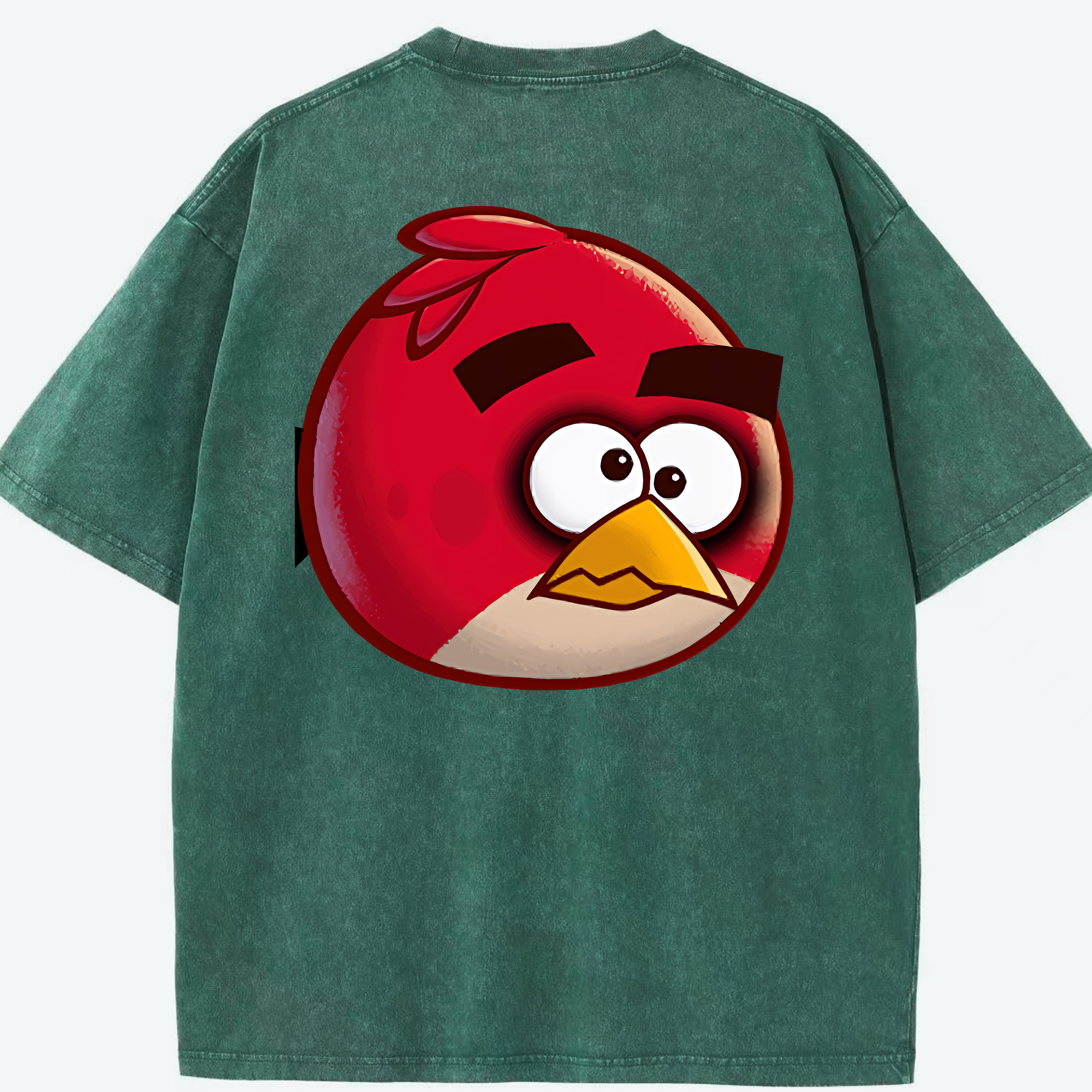 （画像用） Angry Birds アングリーバード 綿100% ヴィンテージ風 半袖Tシャツ（背面プリント）